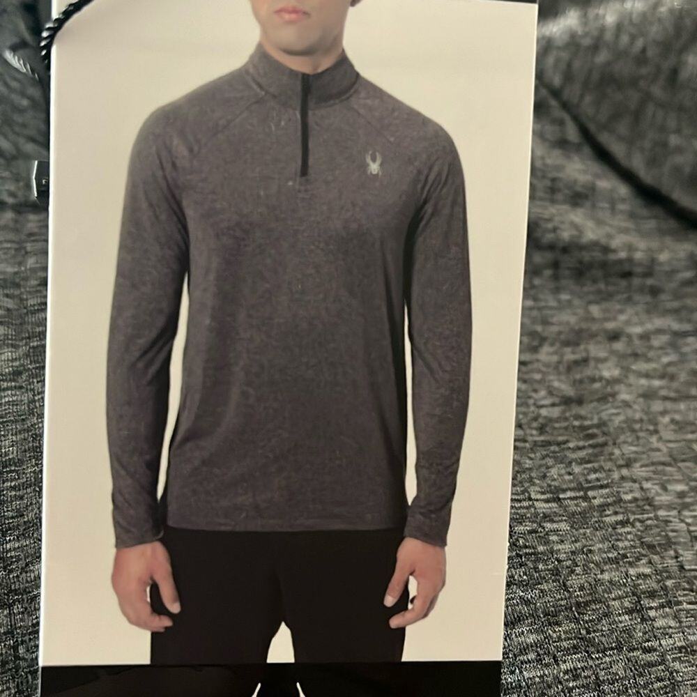 Spyder Active Men's Grey Quarter Zip Sporty Lightweight Sweatshirt Size XL